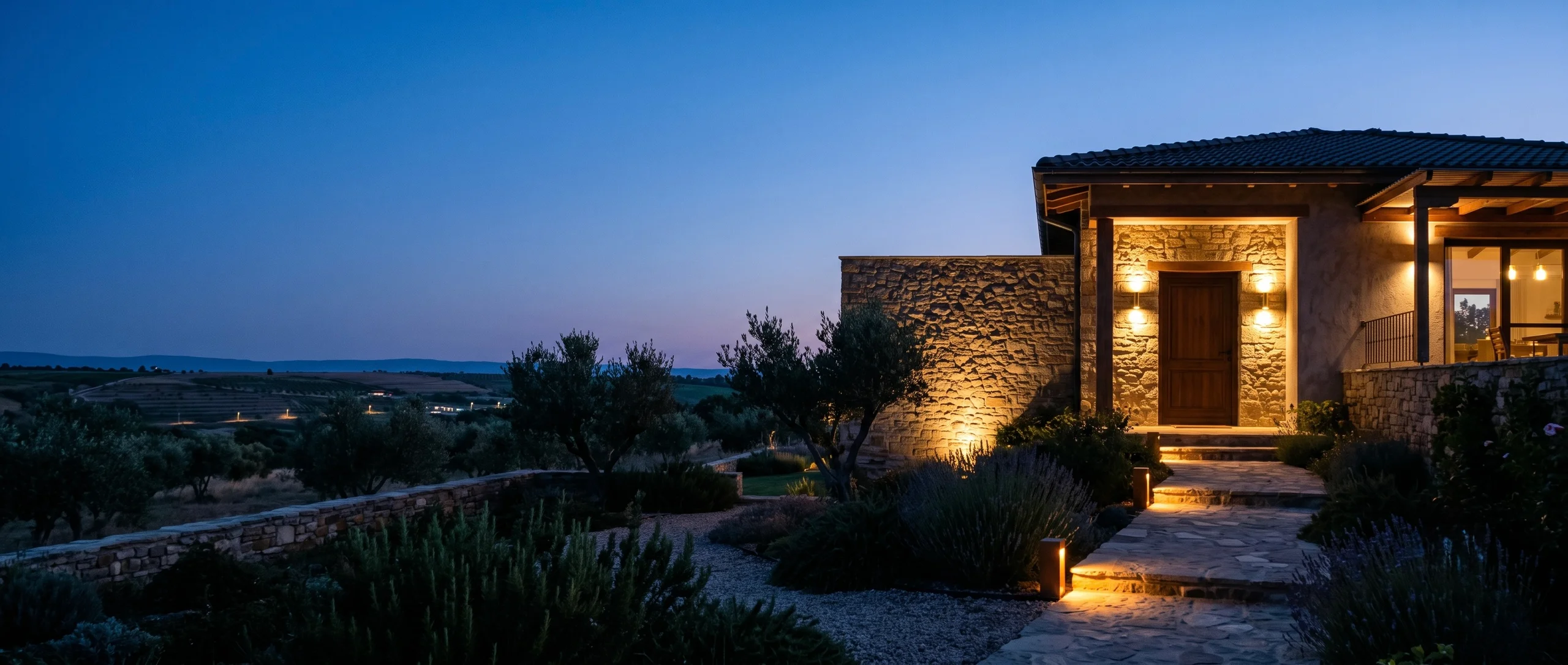 Stylish space illuminated by designer fixtures